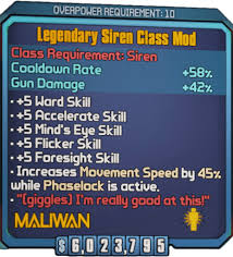 Legendary Siren Maya Class Mod Bl2 Lootlemon