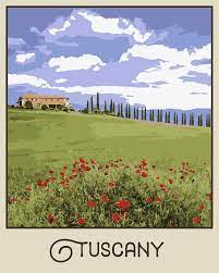 tuscany travel poster wall art vintage style decor landscape etsy in 2021 retro travel poster travel posters vintage poster art