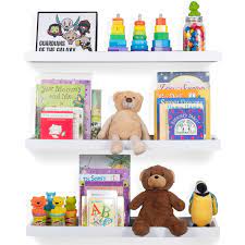 12 diy shelf ideas for kids' rooms. Wallniture Philly 31 5 Wood Floating Shelves For Kids Room Decor White Set Of 3 Shelves Walmart Com Walmart Com