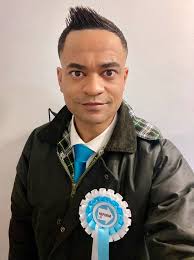 Our candidate, Michael Squires for Reform Valley County, looking smart in  his Turquoise tie and Rosette! ➡️🩵