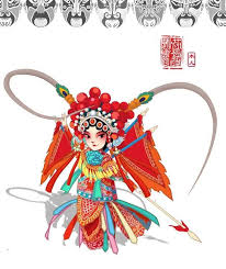 李宇春京剧造型卡通版 chinese folk art beijing opera graffiti cartoons