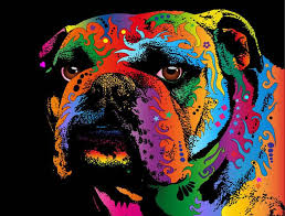 Psychedelic Bulldog Dog Pop Art Bulldog Art Pop Art Print