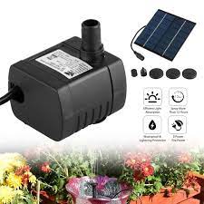 Statuary fountains lights, plumbing and pump. 1 2w Solar Fountain Submersible Water Pump For Bird Bath Solar Panel Kit Outdoor Fountain For Small Pond Patio Garden Square 4 Types Of Sprinkler Heads For Different Water Flows And Water Heights