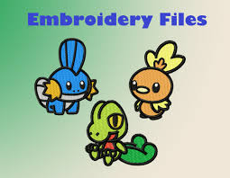 Pokemon Pokedoll Digital Embroidery Files: Hoenn Starters Treecko, Torchic,  and Mudkip Set .PES .HUS .JEF Etc - Etsy