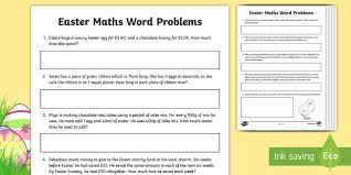 Get hands on outdoor maths activities for ks2 to help your children or students enjoy learning. Easter Maths Word Problems Ks2 Teaching Resources