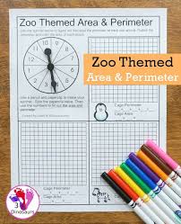 Free Zoo Themed Area And Perimeter A Fun Way To On Area And Perimeter With A Fun Zoo Th Area And Perimeter Area And Perimeter Worksheets Perimeter Activities