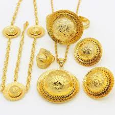 Beautiful And Very Stylish Gold Plated Full Habesha Wedding Jewellery Set Wedding Jewelry Sets Jewellery Marketing Ethiopian Jewelry