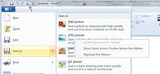 Open paint, then click the blue drop down box in. Default Saving Type On Paint Windows 7 Super User