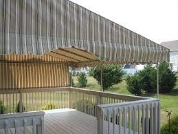 Custom Sunbrella Fabric Awning Designed And Fabricated To Fit Existing Deck Perfectly Front Edge Of Canopy Has A Sli Deck Canopy Backyard Canopy Canopy Design