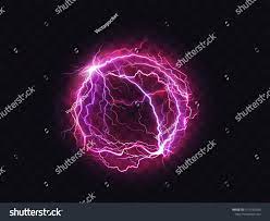 Electric Ball Lightning Circle Strike Impact Place Plasma Sphere In Purple Color Isolated On Dark Backgr Neon Signs Ball Lightning Holiday Decorations Easter