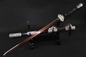 There are several ways to coat blades. Tang Dao Damascus Steel Red Blade Black Wood Scabbard Full Tang Black Wood Chinese Sword Survival Knives Outdoors