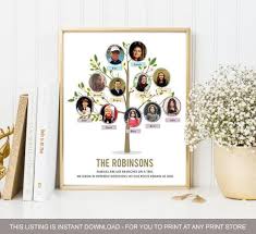 Family Tree Chart Ideas With Personal Photos Anniversary Gift Ideas For Parents Wife Husband Digital File