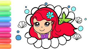 How To Draw Ariel The Little Mermaid Coloring Ariel The Little Mermaid D In 2020 Little Mermaid Drawings Ariel Drawing Mermaid Drawings