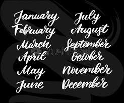 Comes after january and is a cold, winter month in many countries. Handwritten Names Of Months December January February March April May Stock Vector Crushpixel