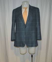 Kiton Handmade Neiman Marcus Teal Plaid Cashmere Silk Two Button Sport Coat  42R