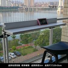Usd 35 00 Balcony Railing Hanging Table Bar Table Home Multi Functional Hanging Solid Wood Tea Table Balc Small Balcony Design Balcony Railing Balcony Design