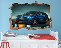 Ford Mustang Decal Ford Mustang Vinyl Sticker Ford Wall Decal Etsy Super Cars Ford Mustang Kids Room Decals