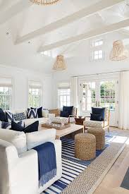 Classic Blue A Timeless Element In Coastal Decorating Caron S Beach House In 2020 Beach House Living Room Beach Living Room Beach House Furniture