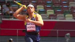 Neeraj chopra celebrates after his throw of 87.58 metres in his second attempt. Mabxjlmfupxgxm