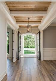 Bookishbunny 3d wood foam wallpaper ceiling self adhesive home wall tiles large panel easy installation diy self adhesive reclaimed wood planks wall decor, weathered rustic barn wood. Perfect Entry With Fabulous Wood Plank Ceiling Farmhouse Flooring House Design Rustic Ceiling