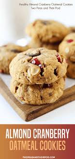 These oatmeal chocolate chip cookies are made with oats, butter, and brown sugar and are the softest, chewiest oatmeal cookies to come out of my kitchen. Healthy Almond Cranberry Oatmeal Cookies Vegan Cookies