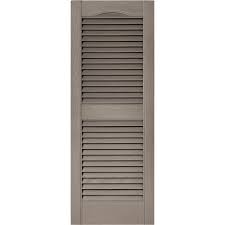 Builders Edge 15 In X 39 In Louvered Vinyl Exterior Shutters Pair In 008 Clay 010140039008 The Home Depot Vinyl Exterior Shutters Exterior Builders Edge