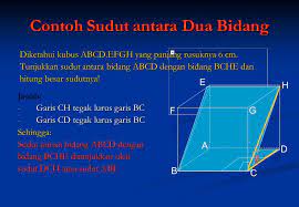 Contoh soal dan pembahasan sudut antara dua garis sejajar dan berpotongan. 3 Menggambar Dan Menghitung Besar Sudut Antara Dua Bidang Ppt Download