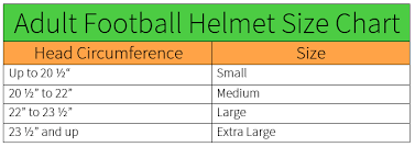 American Football Helmet Size Chart Vast