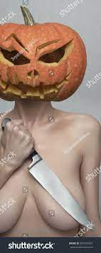 Naked Halloween Lady Pumpkin Head Stock Photo 507418357 | Shutterstock
