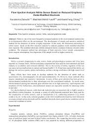 Ump menawarkan pelbagai program teknikal berteraskan kejuruteraan dan teknologi. Flow Injection Analysis Nitrite Sensor Based On Reduced Graphene Oxide Modified Electrode Scientific Net