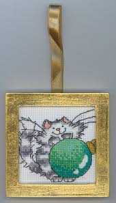 christmas ornament margaret sherry cat cross stitch flickr