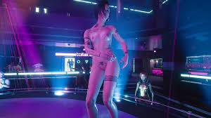 1girls 2020s 2021 3d cgi cyberpunk 2077 dancing female judy  alvarez nude dancing stripped naked stripper 