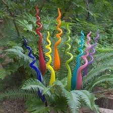 Spiral Glass Garden Stake Glass Garden Art Charming Garden Glass Garden