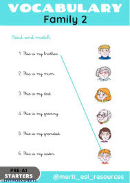 family read and match worksheet