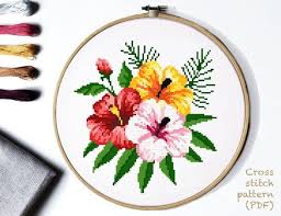 Sewing baskets & pin cushions. Cross Stitch Patterns Of Hibiscus Flowers