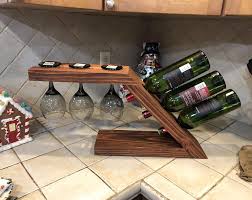Brass Wall Mount Liquor Dispenser Etsy Wood Wine Racks Wood Projects Wooden Wine Rack