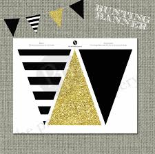 Black And White Pennant Banner Png Printable Bunting Banner Black Gold Glitter Decor Instant Download Bsa Diy No Ban 121 Glitter Decor Bunting Banner Gold Party