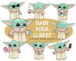 Excited To Share This Item From My Etsy Shop Baby Yoda Clipart Instant Download Yoda Art Yoda Sticker Star Wars Drawings