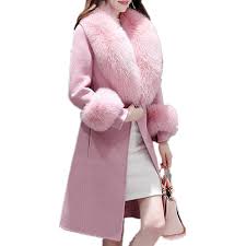 The front is bedecked with three concealed clip closures, two side entry pockets, and a large button at your neck. Women S Coat Synthetic Fur Collar Patchwork Long Sleeve Fashion Coat Coats For Women Pink Faux Fur Coat Coat Fashion
