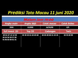 Prediksi Toto Macau Malam 11 Juni 2020 Jam 19 00 Youtube