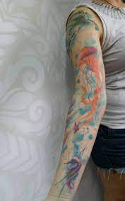 There are 1631 temporary tattoo sleeves for sale on etsy, and they cost $8.12 on average. Sea Themed Watercolor Style Sleeve Tattoo