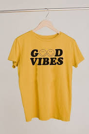 90 Fashion Black And Yellow Graphic Tee Good Vibes Only Smiley Face Yellow Graphic T Shirt Graphictee Goodvibes Smileyface Aesthetic Shirts Good Vibes Shirt Shirt Designs