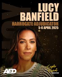 Welcoming Lucy Banfield as our Harrogate Adjudicator! 📣 Having worked in  the industry for over 25 years, firstly as a professional Ballet Dancer,  then moving into Musical Theatre, Film, TV, and the