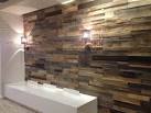 Reclaimed wood paneling for walls