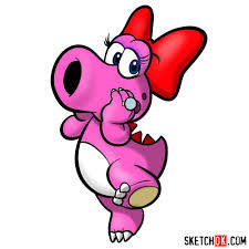 Want to make animation online? How To Draw Birdo From Super Mario Games Sketchok Easy Drawing Guides