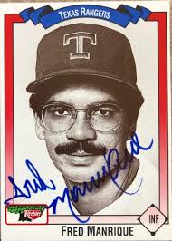 Fred Manrique Autographed 1993 Keebler Texas Rangers #242