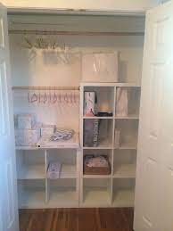 Desk, dresser and closet organization. Dyi Baby Closet With Ikea Kallax Units Wooden Rods By The Hubby Baby Closet Storage Baby Closet Organization Baby Girl Room
