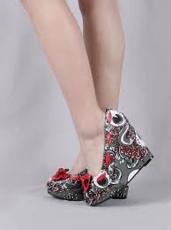 Ladies Oh No Wedge At Iron Fist International Inc In Charcoal Purple Punk Shoes Iron Fist Shoes Shoe Boots