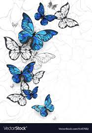 Flying Butterflies Morpho Royalty Free Vector Image Butterfly Painting Blue Butterfly Tattoo Butterfly Tattoo Designs