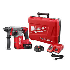 High output batteries bar non.these things spin my tools like no other batteries i have in my stock. Milwaukee M18 Fuel 18 Volt Lithium Ion Brushless Cordless 1 In Sds Plus Rotary Hammer Kit W 2 5 0ah Batteries Hard Case 2712 22 The Home Depot Dust Extractor Milwaukee Milwaukee M18